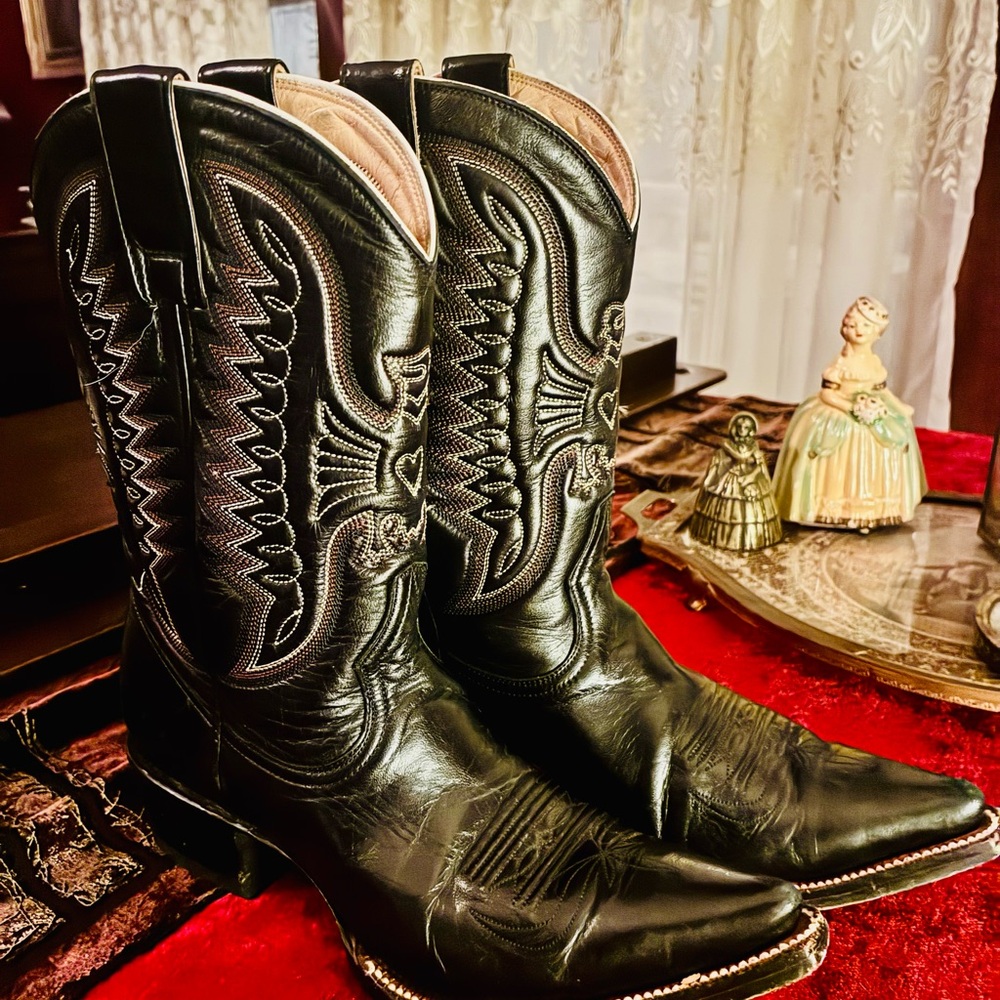 Heritage Boot Co Handmade Black “Jesse Dayton” Cowboy Boots - Women’s 6 - Picture 4 of 13